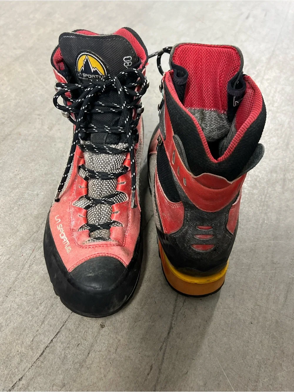 La Sportiva Red and Black Leather Hiking Boots